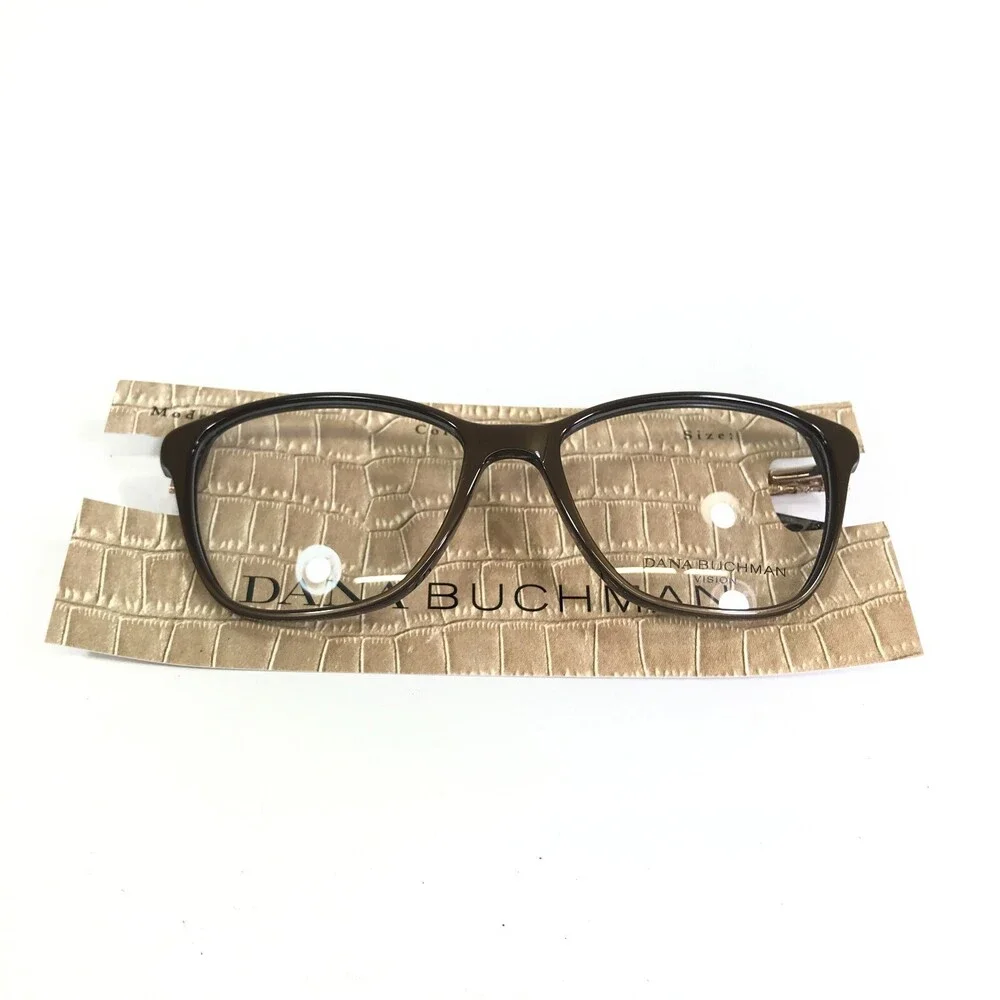 Dana Buchman Eyeglasses Frames Fauve BR Brown Gold Cat Eye 51-16-135
